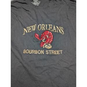 Vintage Classic Black Cotton Knit Graphic Embroidered Crew Neck Men's T-Shirt XL
